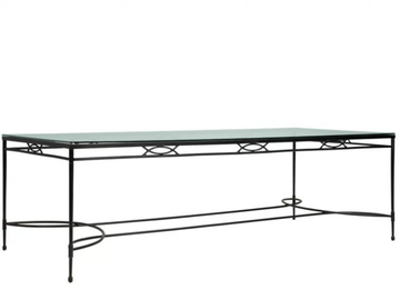 AMALFI GRANDE GLASS - Rectangular Glass and Stainless Steel dining table by JANUS et Cie - view 2